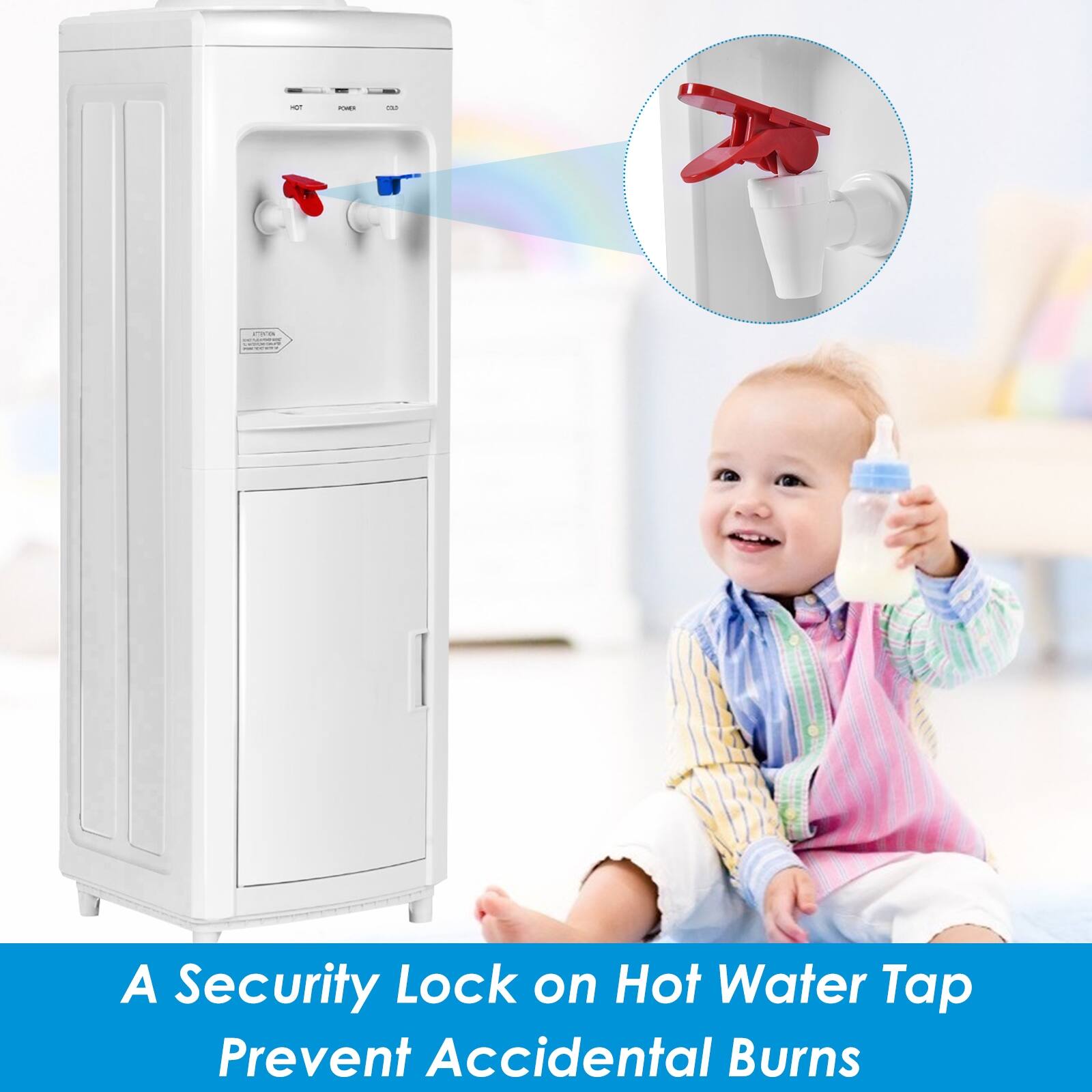 A Security Lock on Hot Water Tap Prevent Accidental Burns