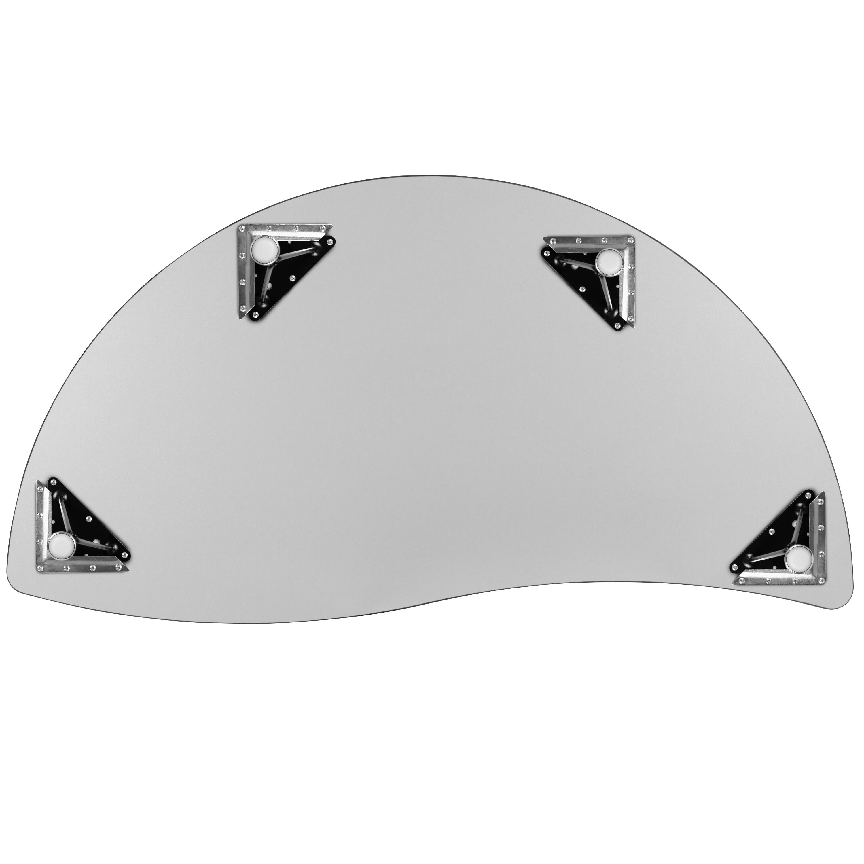 Alt View 7. Emma + Oliver - 60" Half Circle Wave Flexible Collaborative Kids Adjustable Height Activity Table - Oak.