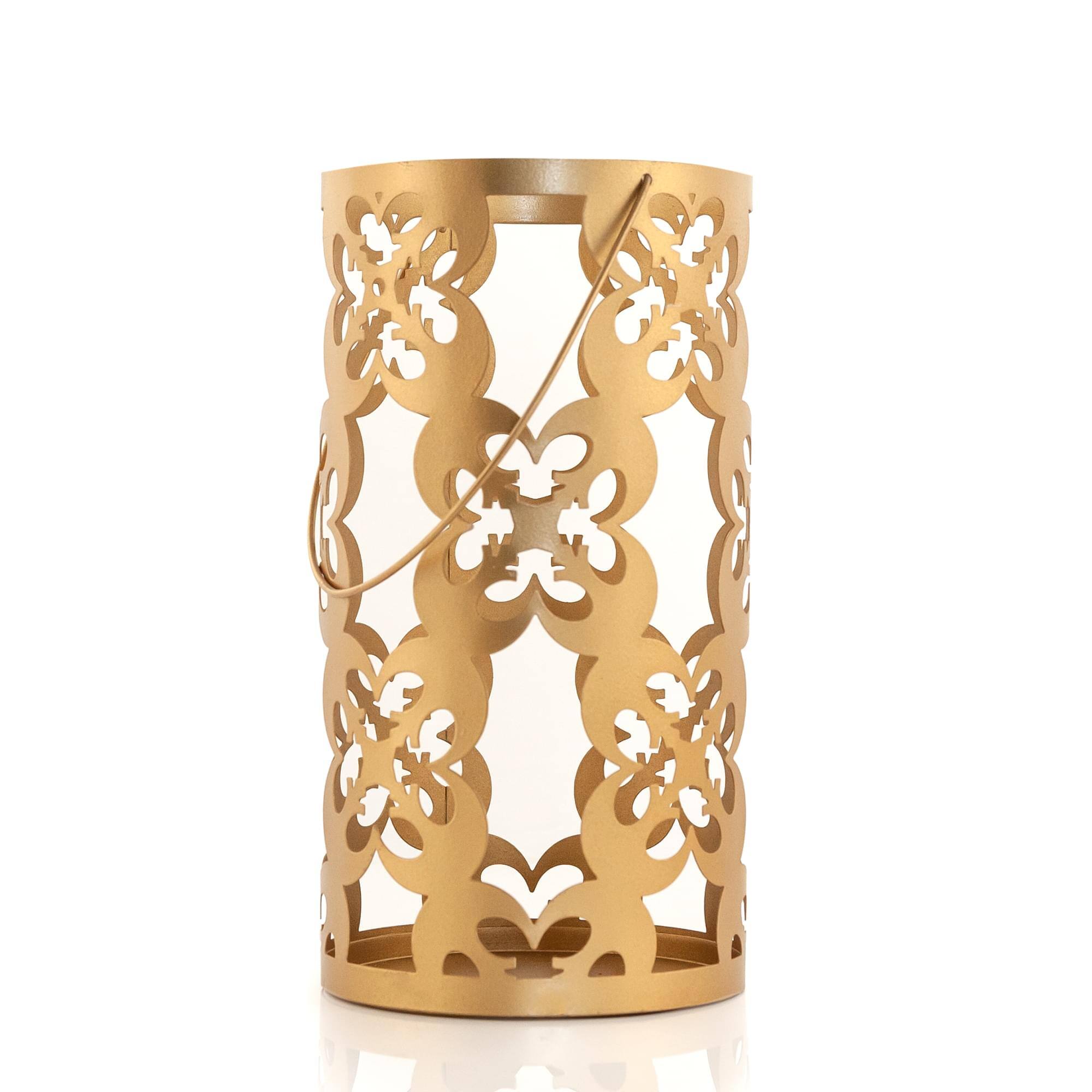 Front. Star Wars - Star Wars Gold Stamped Lantern | Rebel Symbol Clusters | 11.5 Inches Tall - Gold.