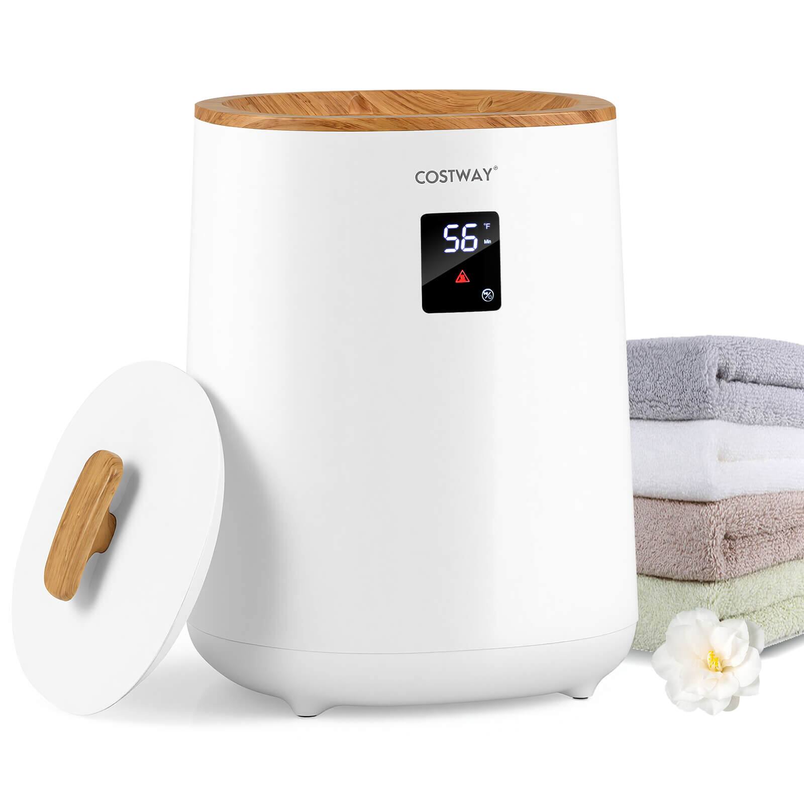 Front. Costway - Costway 18L Towel Warmer for Bathroom with LED Display Auto Shut off for 2 40" x 70" Towels - White.