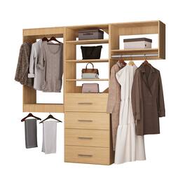 Roomtec - 96 in Wood Modular Closet System Unit-Customizable Wall Mounted Walk-In Closets for Bedroom or Walk-in Closet - Wood