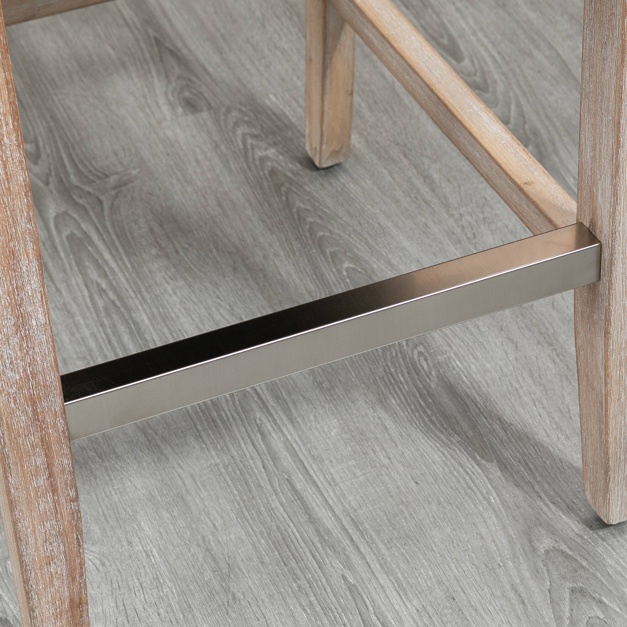 Alt View 8. Homcom - Counter Height Bar Stools Set of 2, 27" Seat Height Upholstered Barstools, Farmhouse Kitchen Island Stools - Beige.