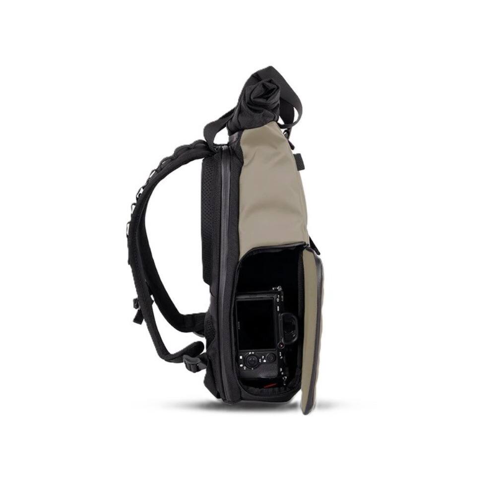 Back. WANDRD - WANDRD PRVKE Lite Camera Backpack with Expandable Rolltop (Yuma Tan) - Tan.