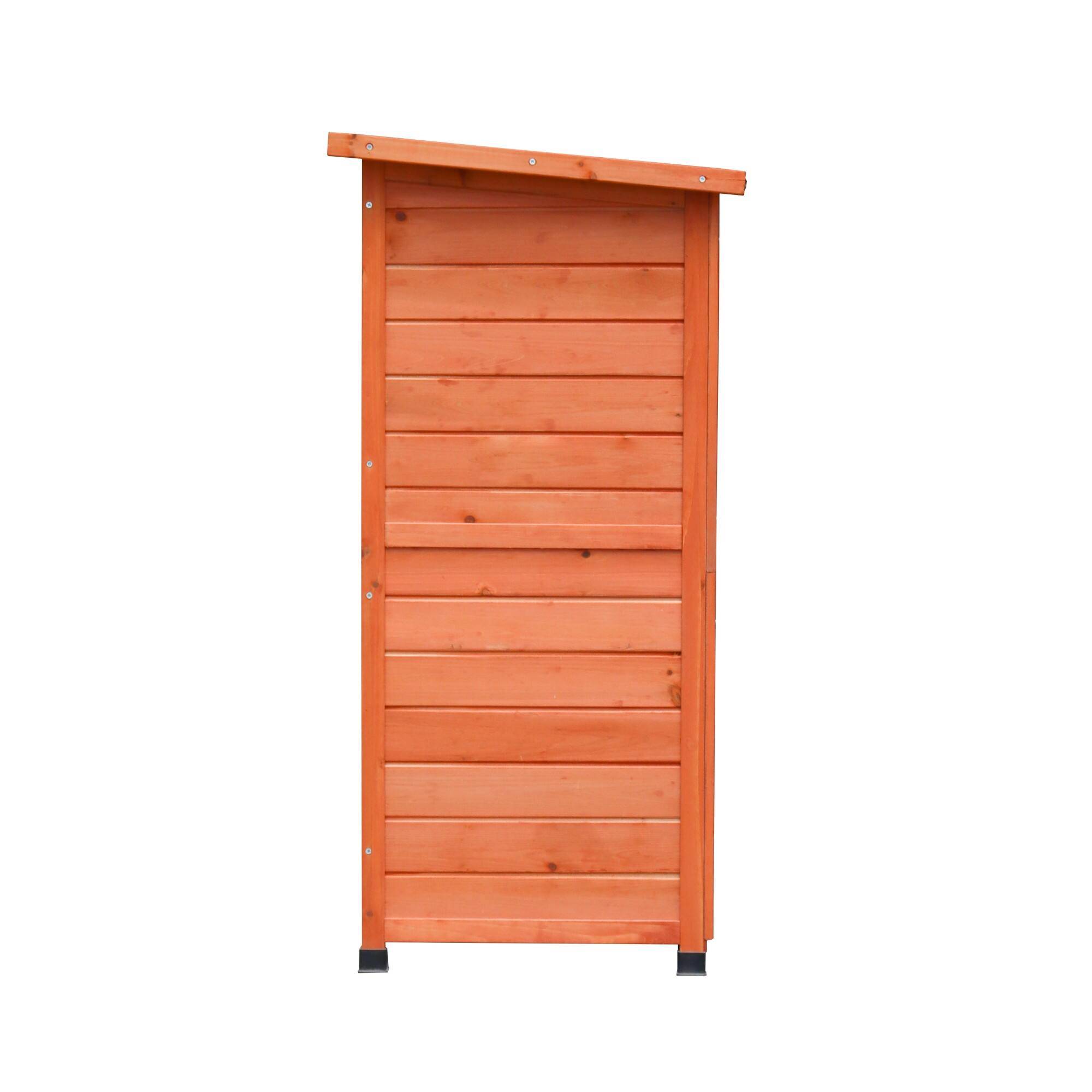 Alt View 3. Glintex - Rabbit Hutch Outdoor, 2-Story Rabbit Cage Indoor with Run, 2 Removable No-Leak Trays, Non-Slip Ramp, Waterproof Roof.