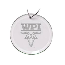 Jardine - Worcester Polytechnic Institute Engineers 3'' Glass Round Ornament - Multicolor