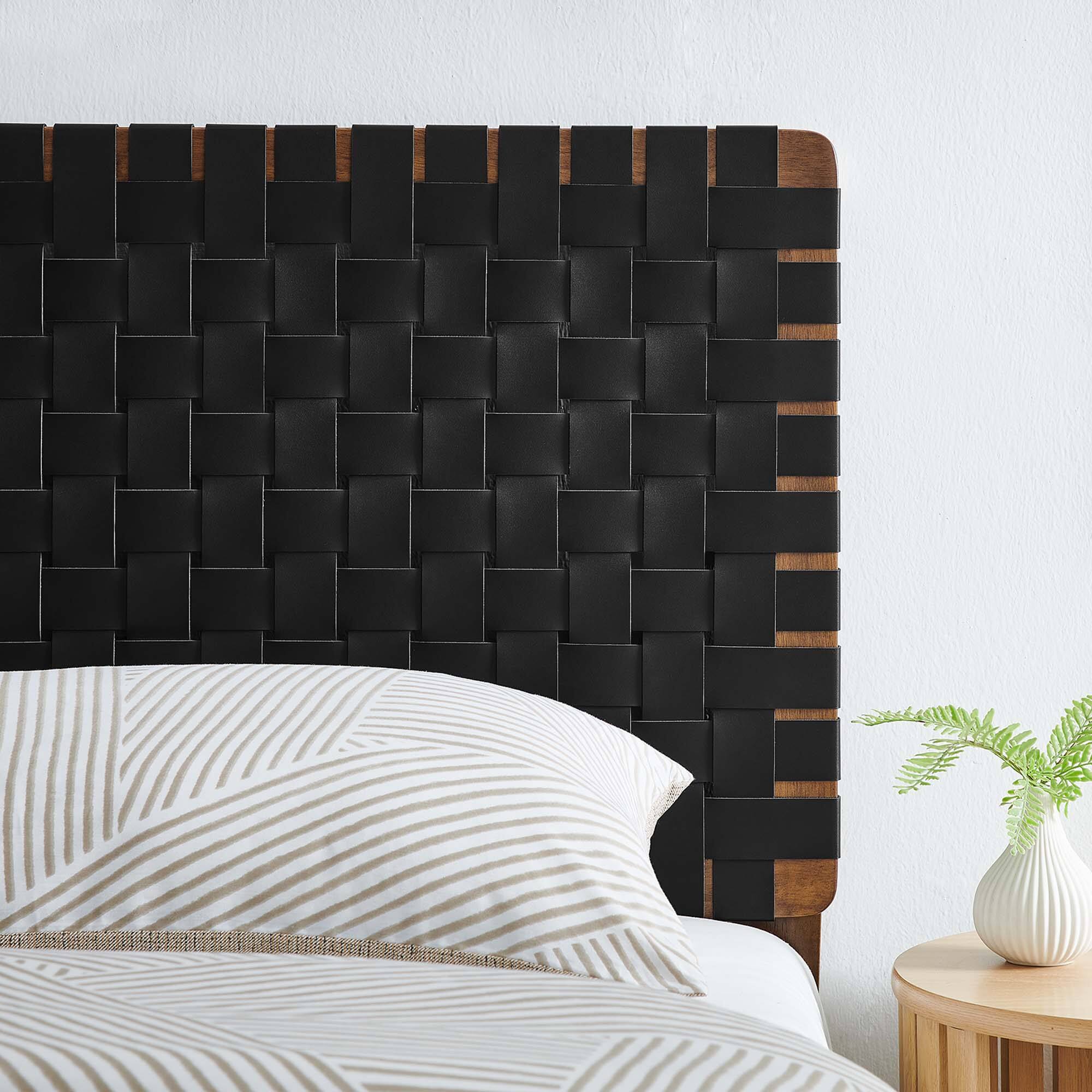 Alt View 5. Modway - Sparta Weave Vegan Leather Twin Headboard by Modway - Black.