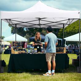 Mondawe - 10 x 10 FT Pop-Up Canopy Tent with Wheeled Bag and 420D Oxford Canopy - White