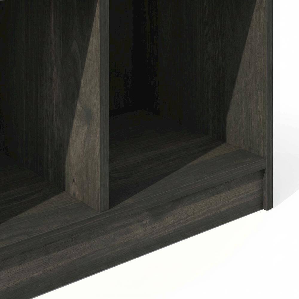 Alt View 2. FurniFact - Engineered Wood Bookcase with Open Shelf Design for Home Office and Living Room - Espresso.