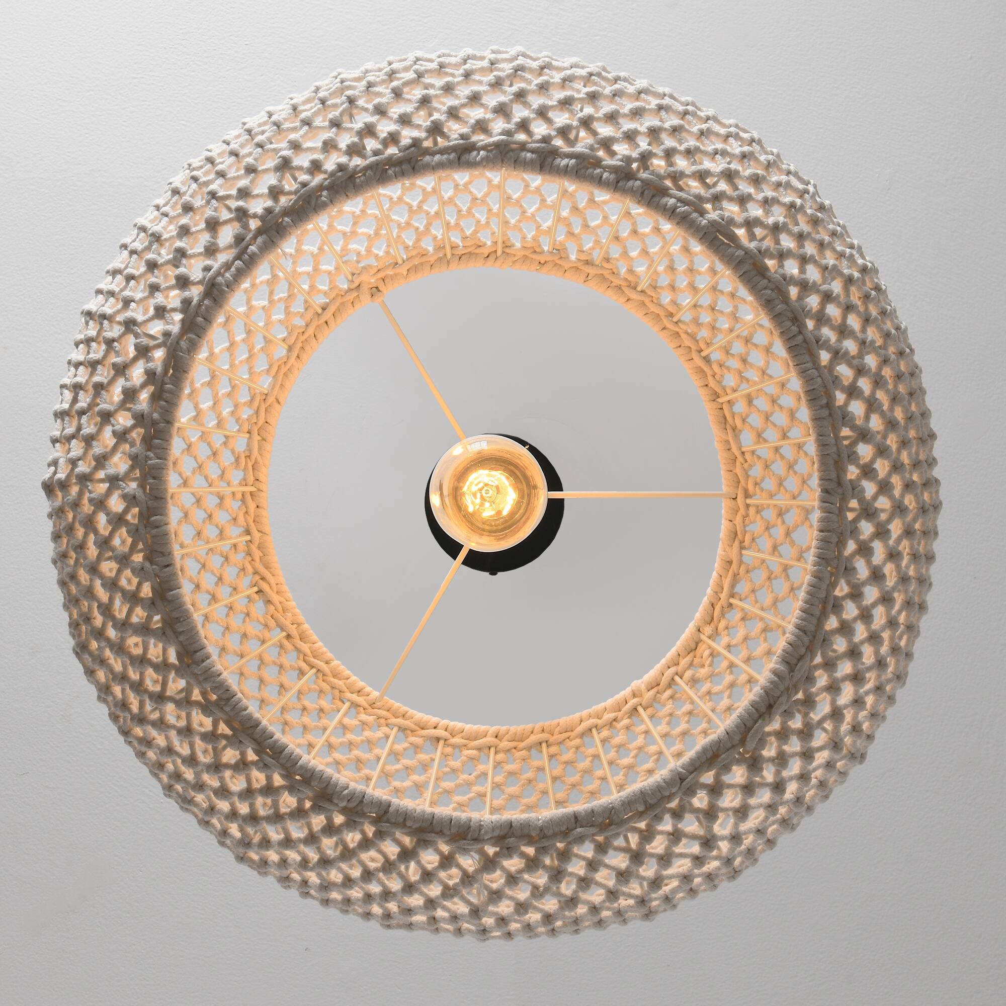 Alt View 10. Parrot Uncle - 1-Light Rustic Beige Hand-Woven Cotton Hanging Basket Pendant Light.