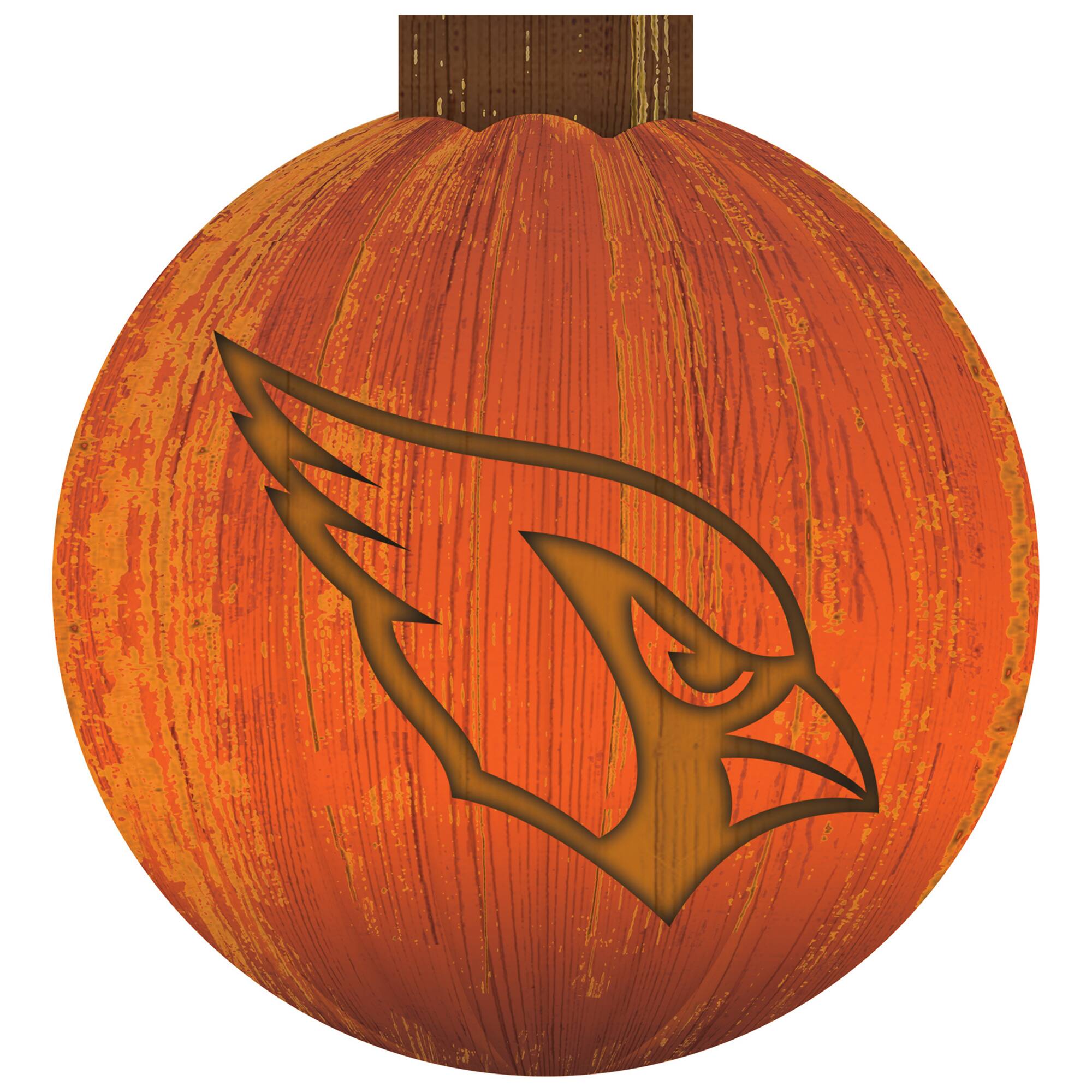 Front. Fan Creations - Arizona Cardinals 12'' Pumpkin Sign - Orange.