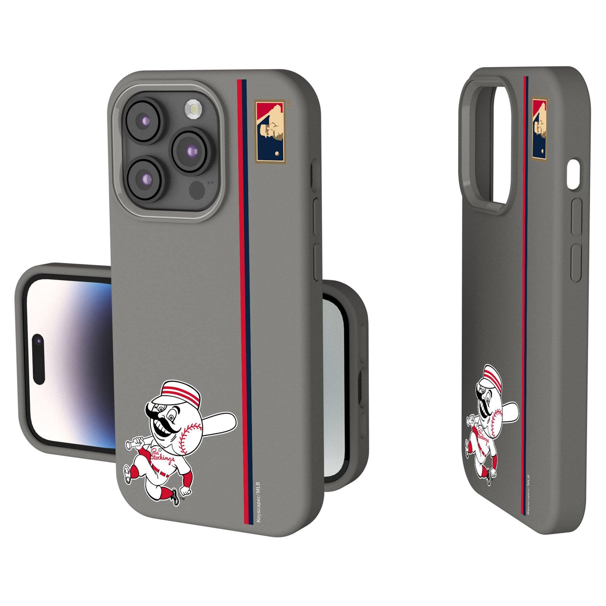 Keyscaper - MLB - Cincinnati Reds 1953 Logo iPhone Soft Touch Case - 14 - Gray