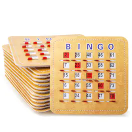 GSE Games & Sports Expert - 25-Pack Shutter Bingo Cards, Easy-Read Large Print Bingo Cardboard with Sliding Windows