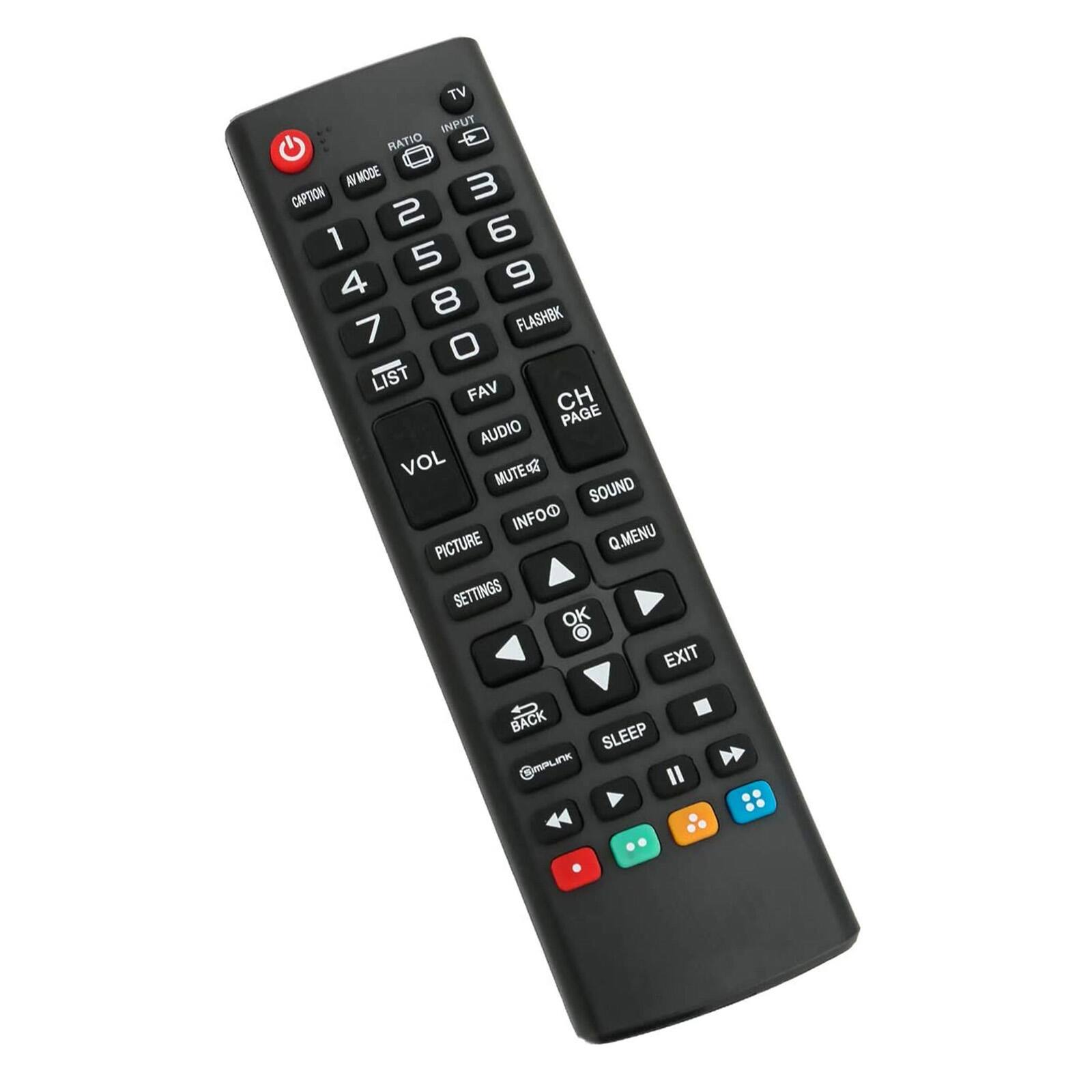 TV  
INPUT  
RATIO  
AV MODE  
CAPTION  
1 2 3 4 5 6 7 8 9 0  
BK  
CH PAGE  
LIST  
FAV  
VOL  
AUDIO  
MUTE  
INFO  
SOUND  
Q.MENU  
PICTURE  
SETTINGS  
OK  
EXIT  
BACK  
SLEEP  
GmmLnK