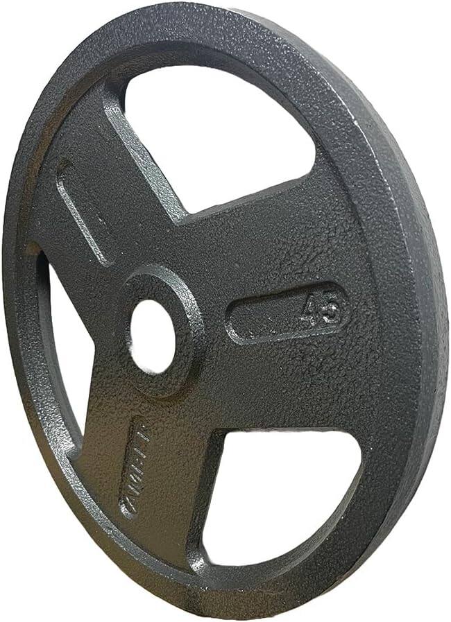 Alt View 1. Amber Sporting Goods - Tri-Grip Cast Iron Weight Plates for Strength Training, Rust Resistant, Ideal for Squats & Lifts, 45 lb Pair - black.