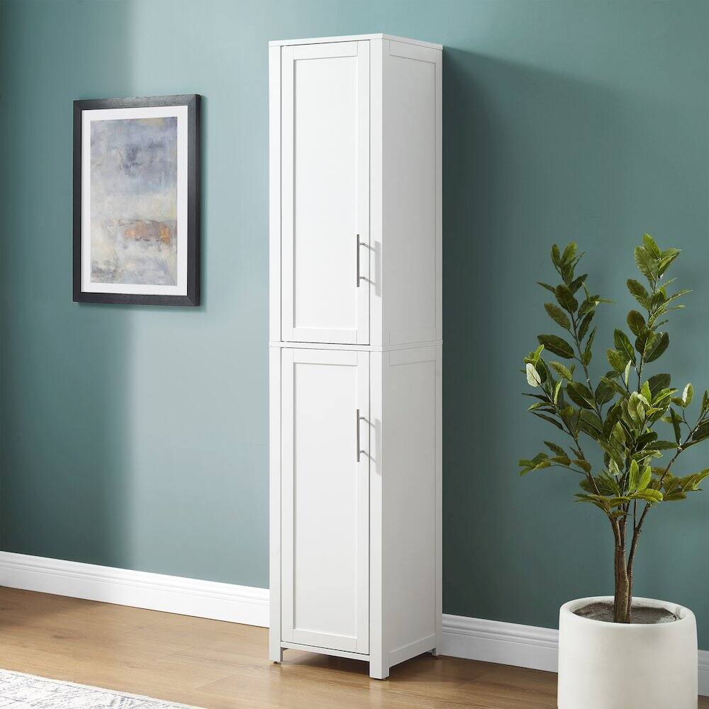 Alt View 4. Crosley Furniture - Savannah Linen Storage Cabinet - White.