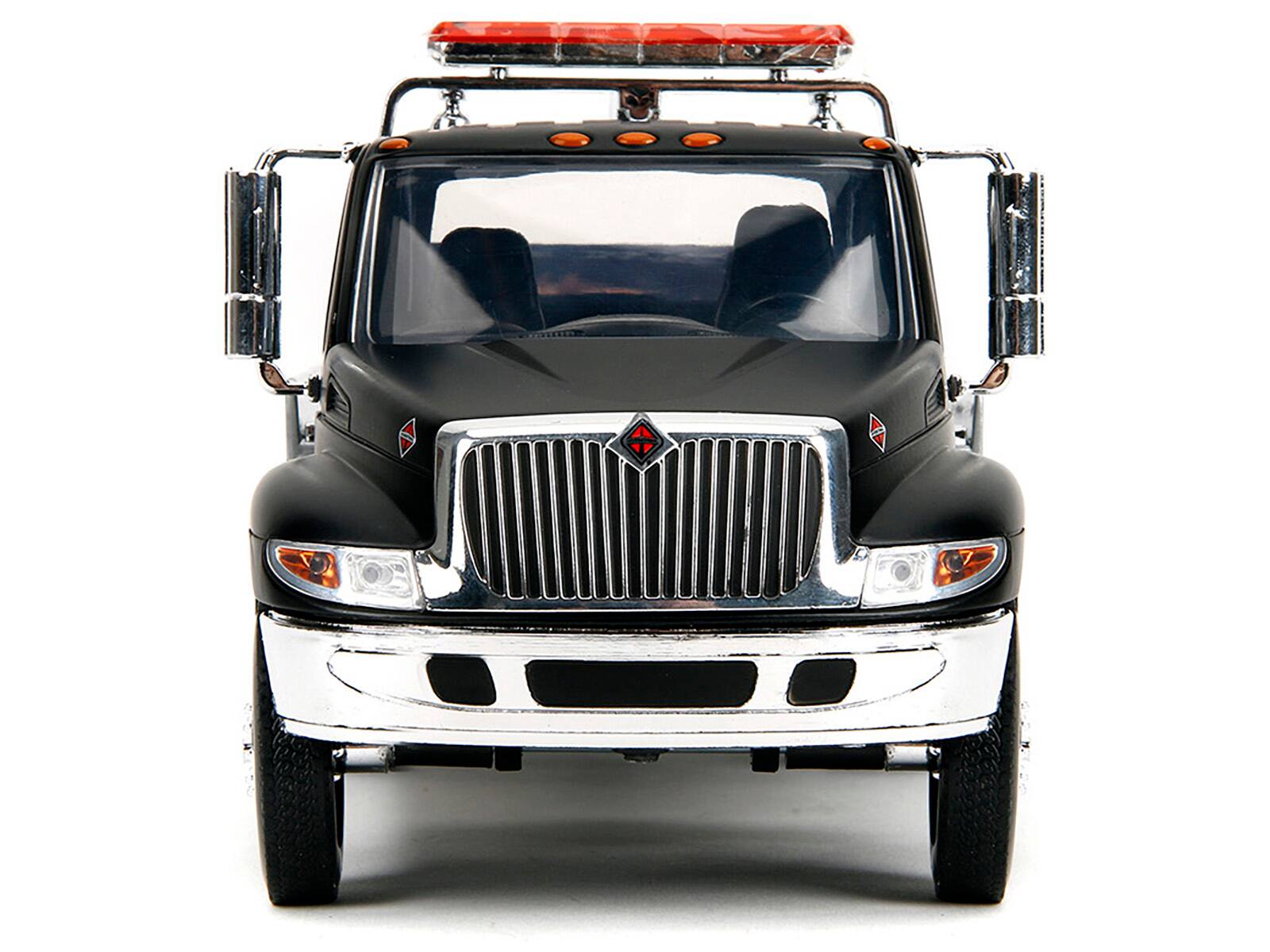 Alt View 1. Jada - International DuraStar 4400 Flatbed Tow Truck Matt Black 1/24 Diecast Model Car by Jada - Matt Black.