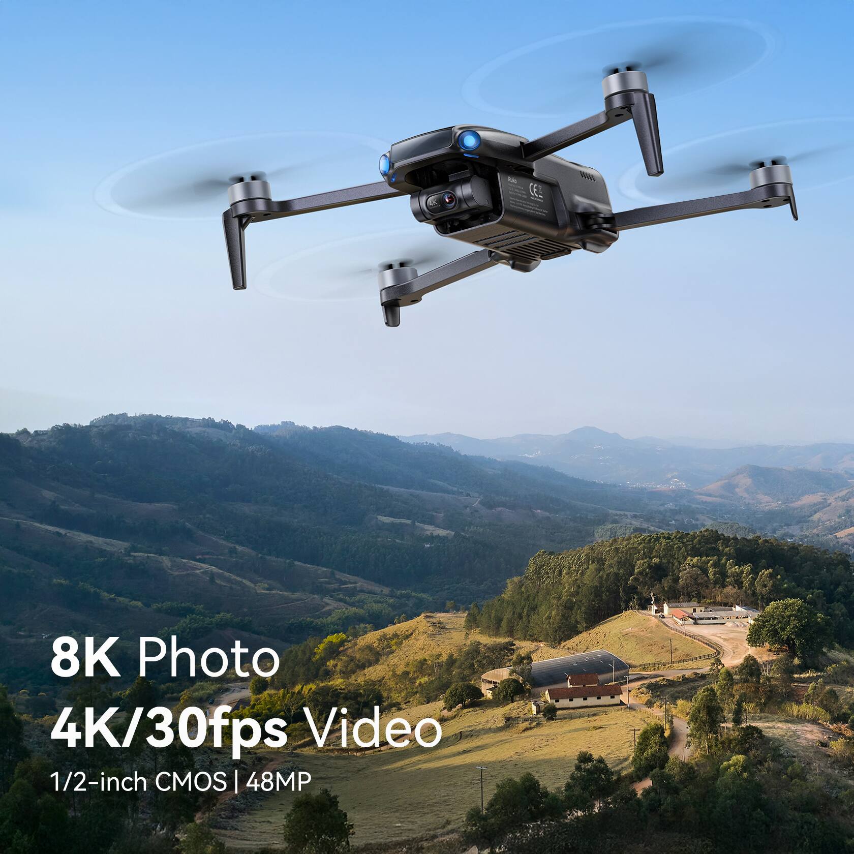 8K Photo  
4K/30fps Video  
1/2-inch CMOS | 48MP