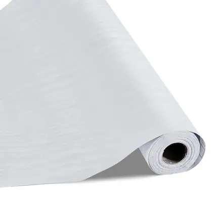 Front. VEVOR - Peel and Stick Wallpaper, 17.7 x 393.7 inch Contact Paper White Wood Grain Waterpoof Self Adhesive, Easy to Clean - White.