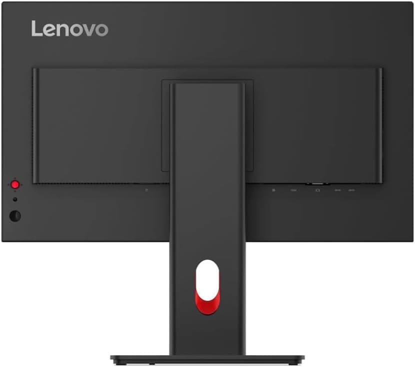 Back. Lenovo - Lenovo ThinkVision 24" FHD IPS, Anti-Glare, Flicker-Free, VESA Mount (100mm), VGA, HDMI & w/DKZ Hub, Black Color - Black.