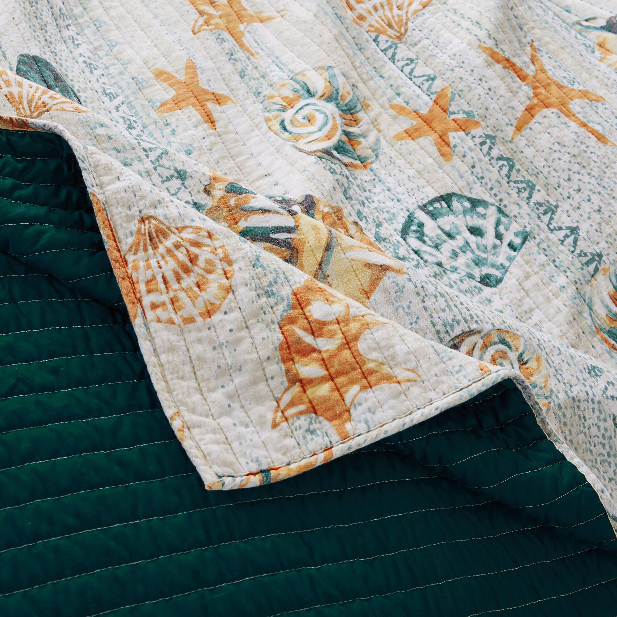 Left. BreeBe - Kona Quilt Set - 2 Piece Twin/XL - Ocean.