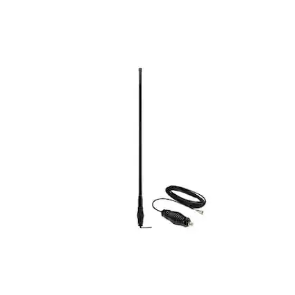 Front. Midland - MXT 3dB Heavy Duty Bull Bar Antenna with Spring Base and Cable - Highland - Black.
