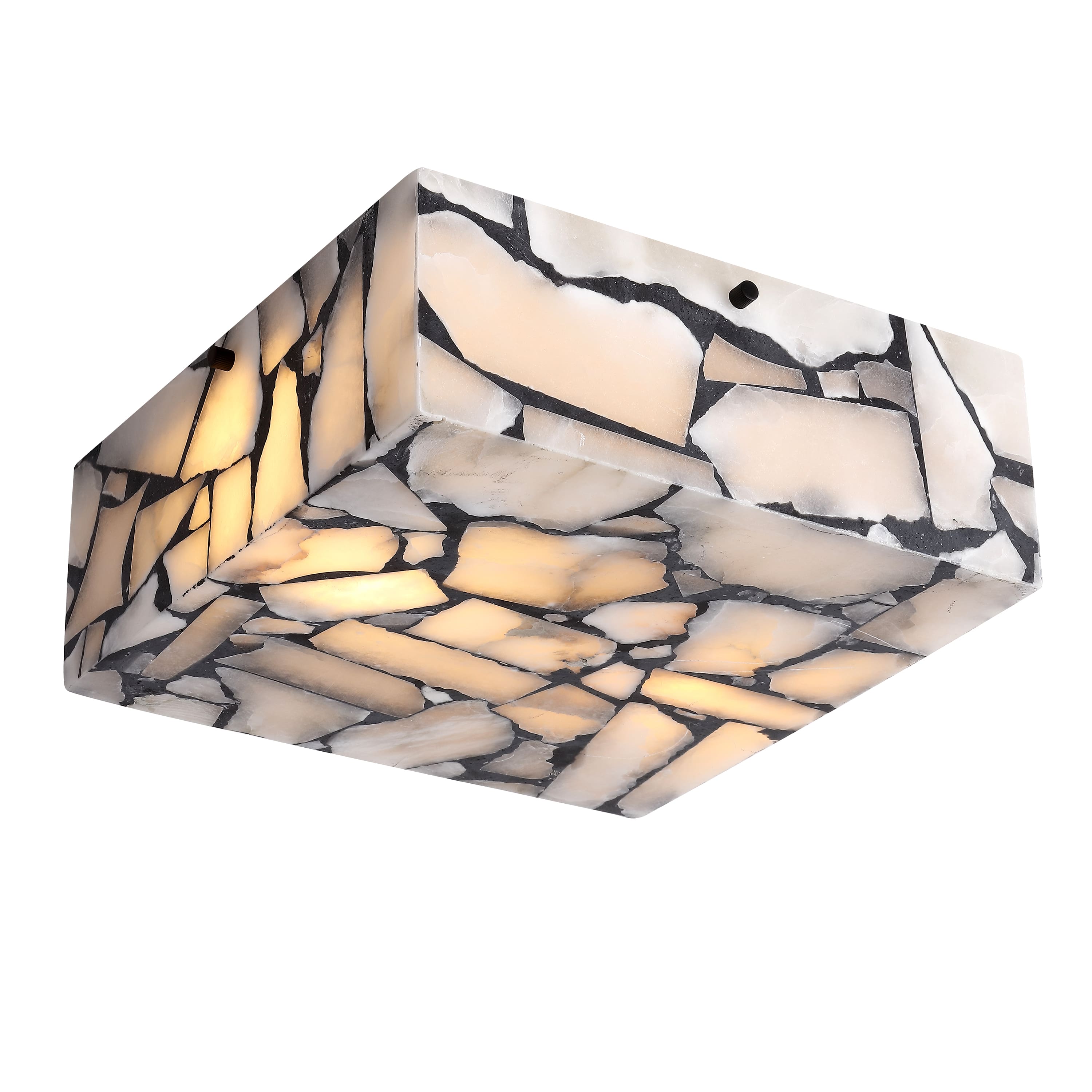 "Jonathan Y - Giulia 13"" 2-Light Alabaster Flush Mount, Black Metal Ceiling Fixture with White & Black Marble Shade for Living Room - White/Black" price history on PriceWatchPro