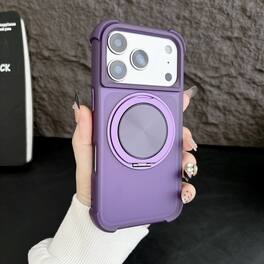 Dteck - for Apple iPhone 17 Pro Max Rugged Case,Shockproof Hybrid PC TPU Shell with Ring Kickstand Anti-Scratch Matte Cover - Purple