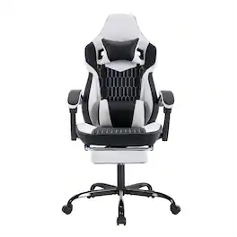 Ecooso - High Back Gaming Chairs Ergonomic Office Gamer Chair Headrest Lumbar Support Racing Style Video Gaming Chair - Black White