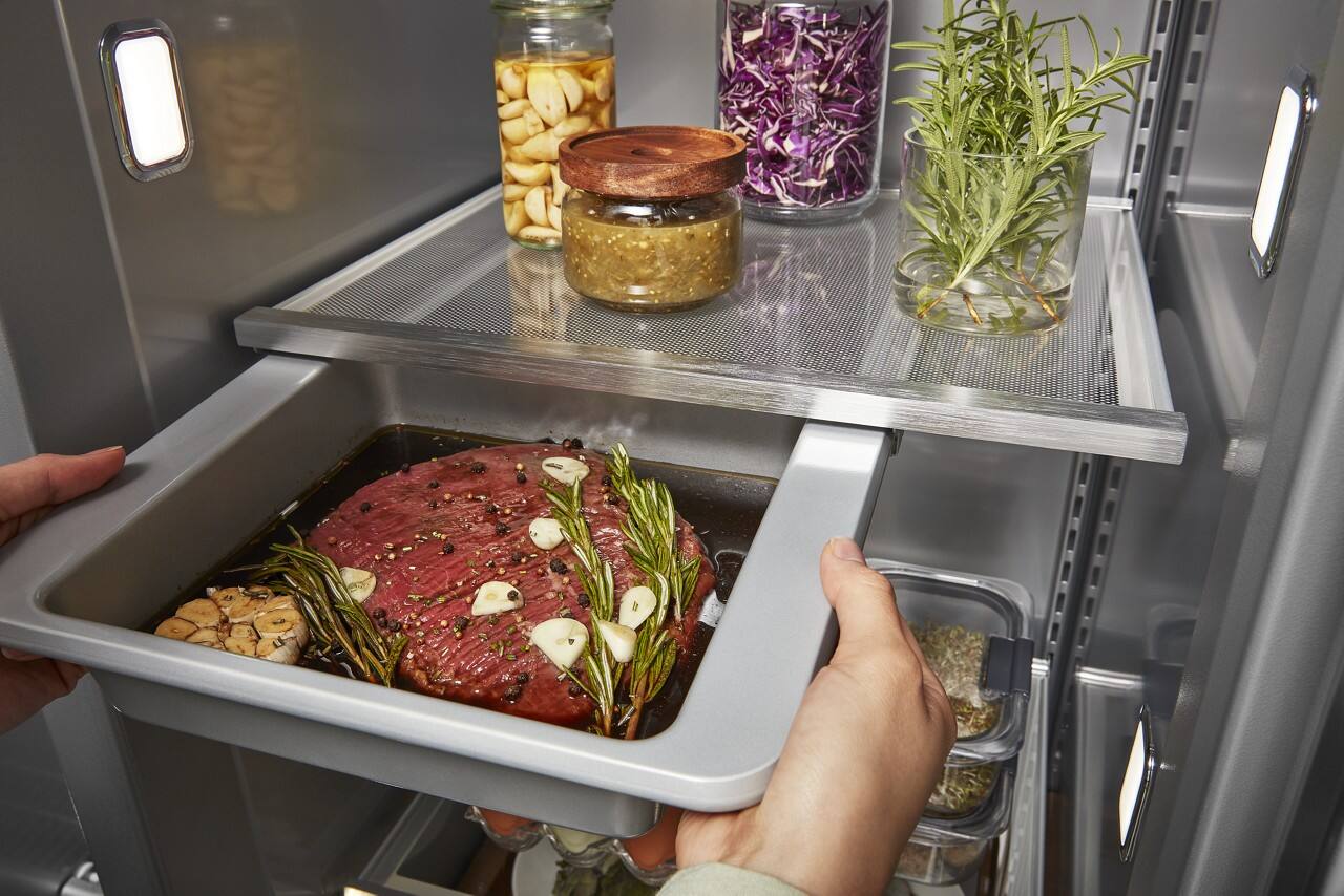 Alt View 16. KitchenAid - 20.8 Cu. Ft. Side-by-Side Refrigerator with Ice and Water Dispenser - Stainless Steel with PrintShield Finish.