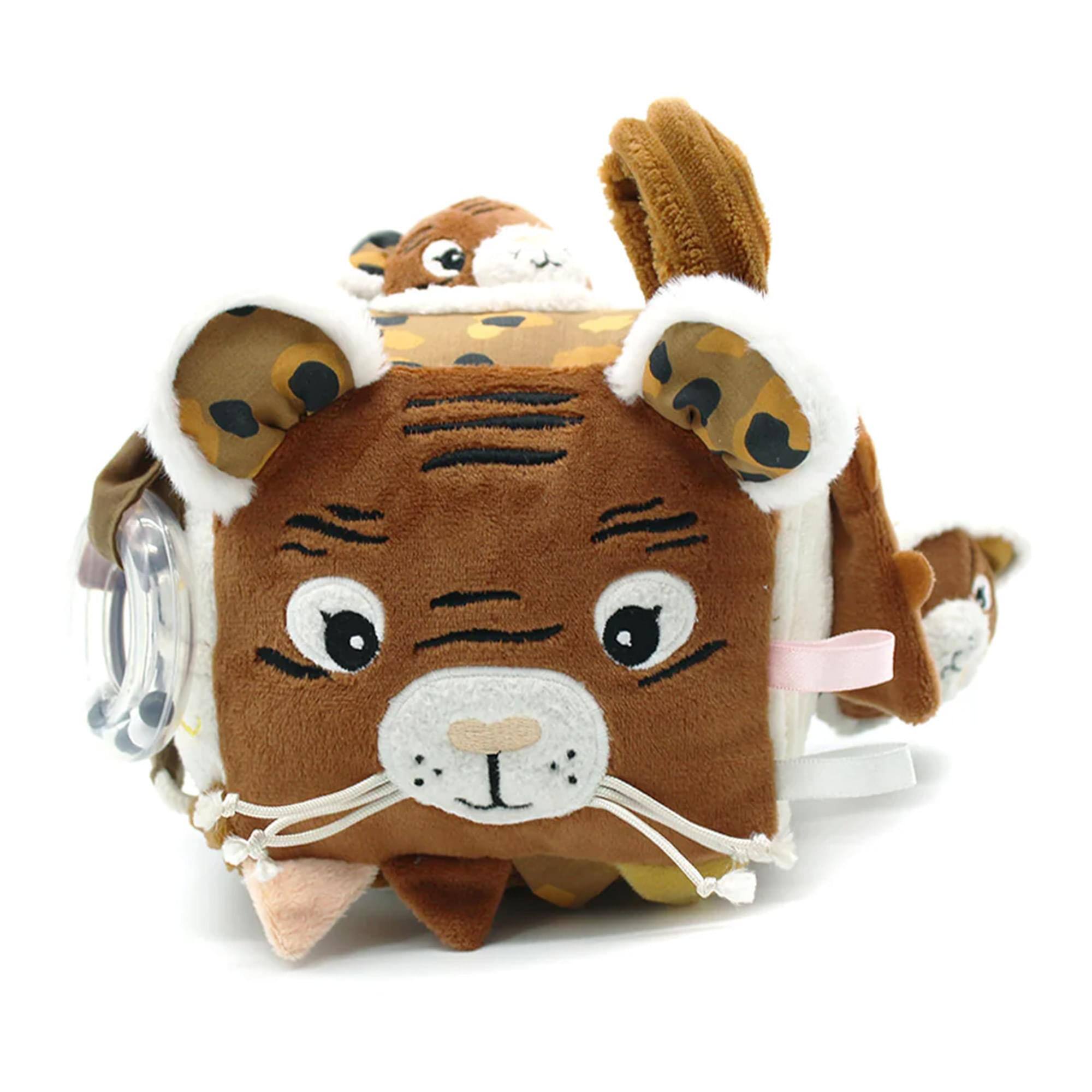 Alt View 2. TriAction Toys - Les Deglingos Baby Activity Cube | Speculos the Tiger.