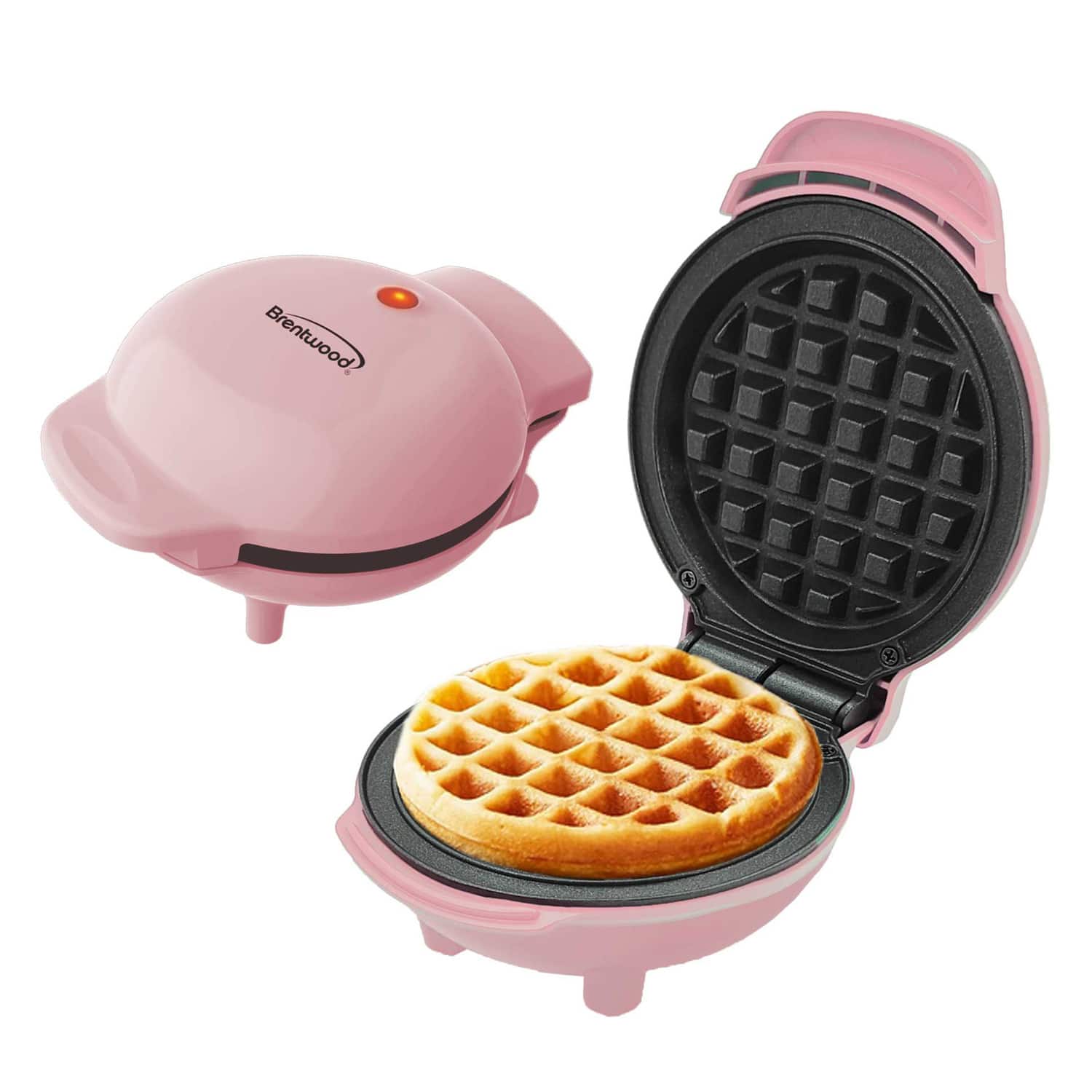 Brentwood - Ts-2141pk 400-watt 5-in. Nonstick Mini Waffle Maker - Pink
