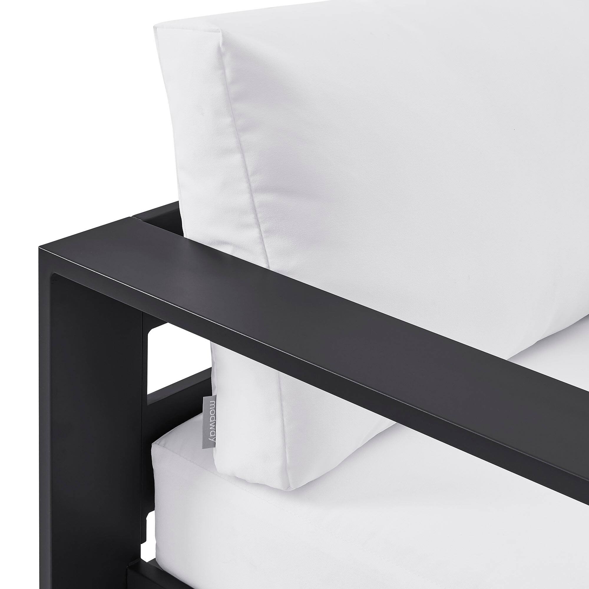 Alt View 5. Modway - Tahoe Outdoor Powder-Coated Aluminum Swivel Armchair by Modway - Gray White.