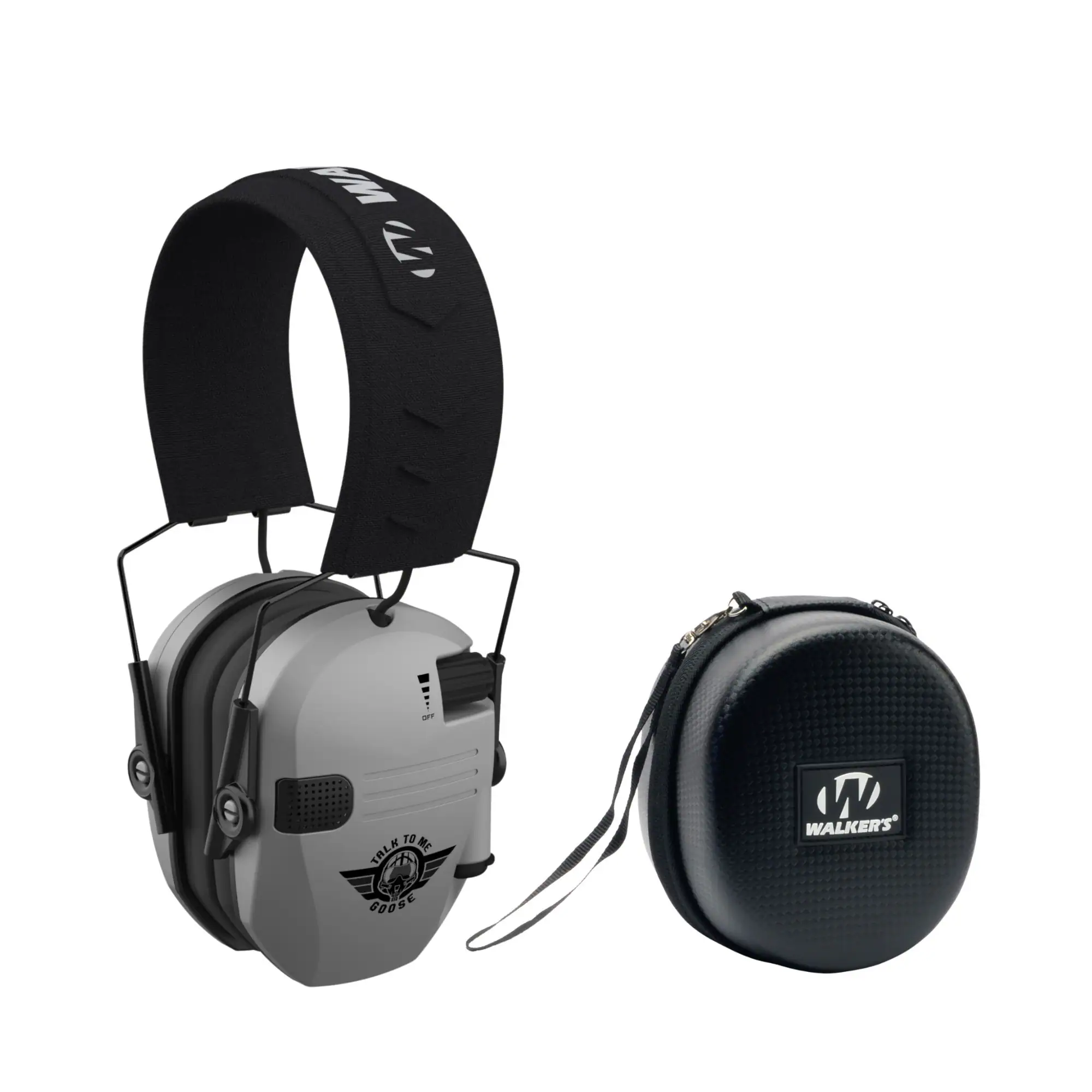 Walker’s - Walker's Razor Electric Slim (Talk to Me Goose Earmuffs with Case - Gray