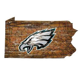 Fan Creations - Philadelphia Eagles 23.5" x 23.5" Distressed State with Logo Sign - Multicolor