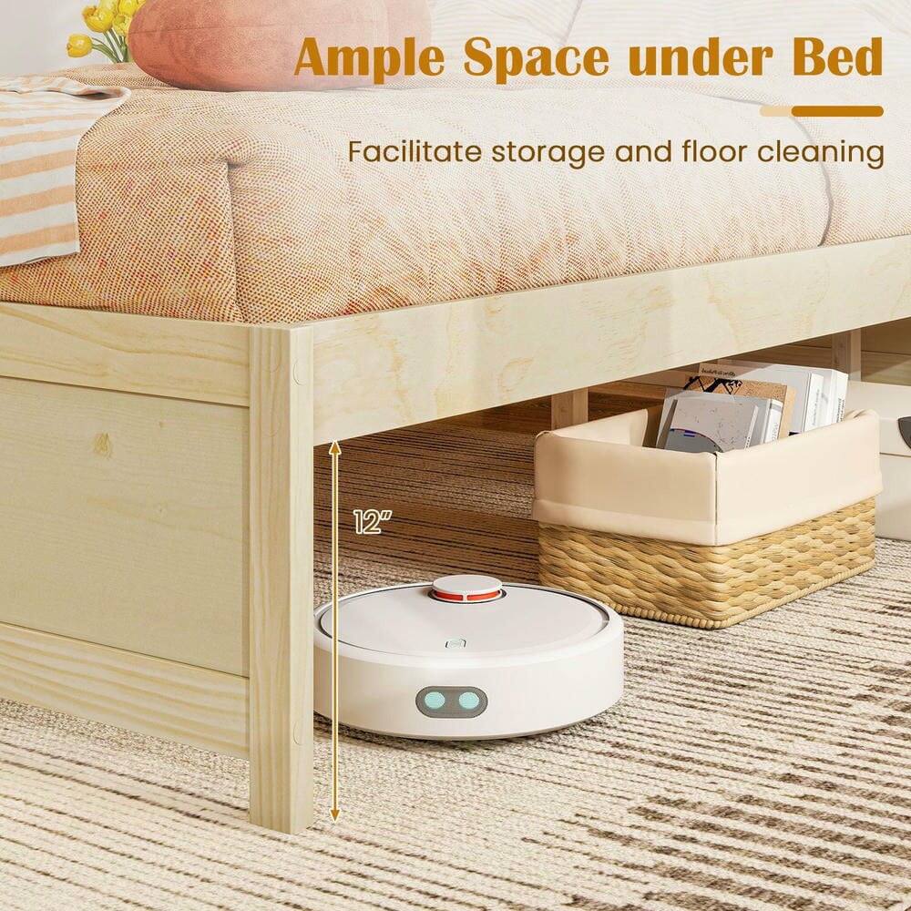 Ample Space under Bed  
Facilitate storage and floor cleaning  
12"