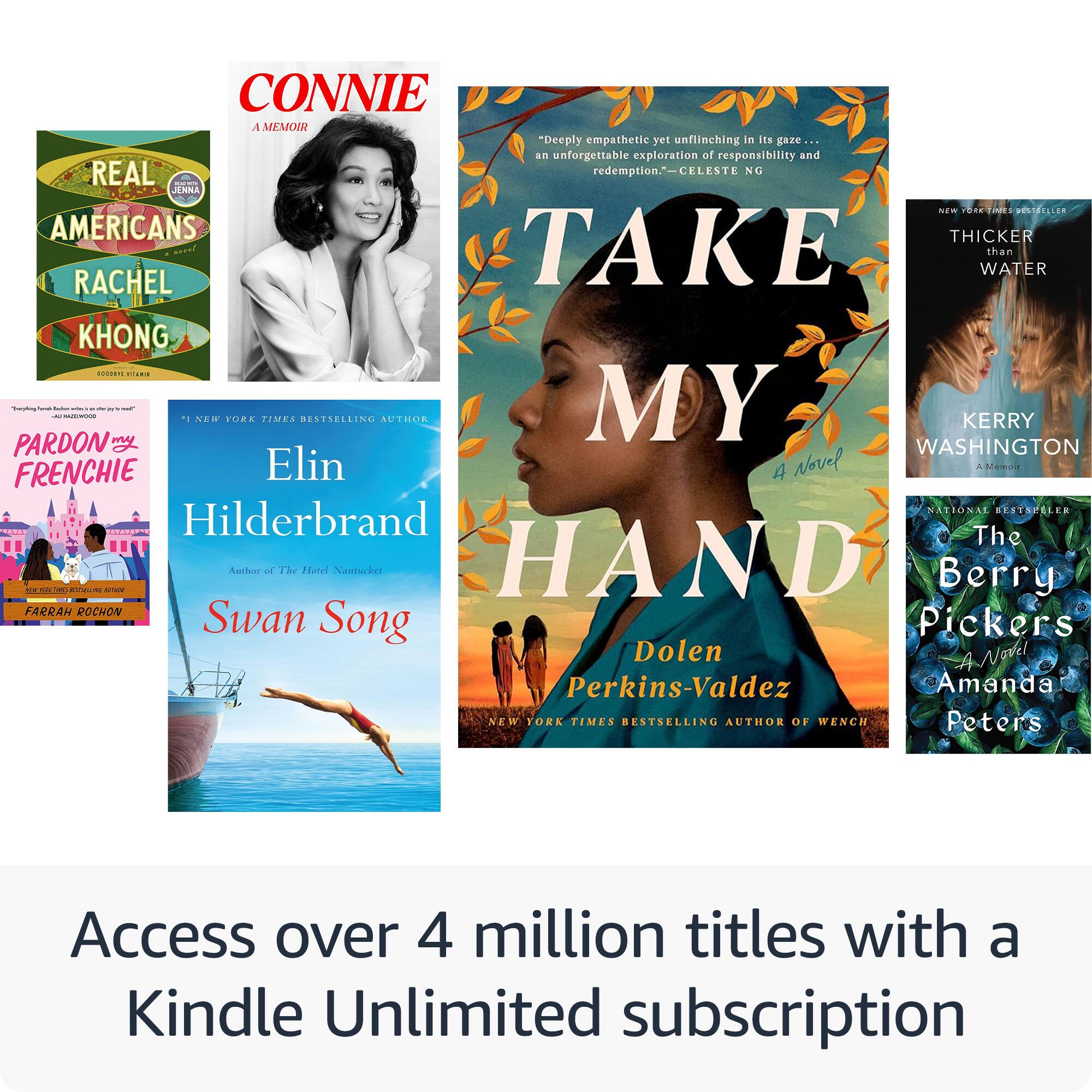 CONNIE A MEMOIR "Deeply empathetic and unflinching in its gaze, this unforgettable exploration of responsibility and redemption." - Celeste Ng and Jana Y. Perez BELLER AMERICANS THICKER RACHEL Khong ... ... ... "100% of the time, I'd choose PARDON MY FRENCHIE by Elin Hilderbrand The Hotel Nantucket Swan Song by Berry Farris Rochon Dolen Perkins-Valdez Amanda New York Times Bestselling Author of Wench Peters Access over 4 million titles with a Kindle Unlimited subscription