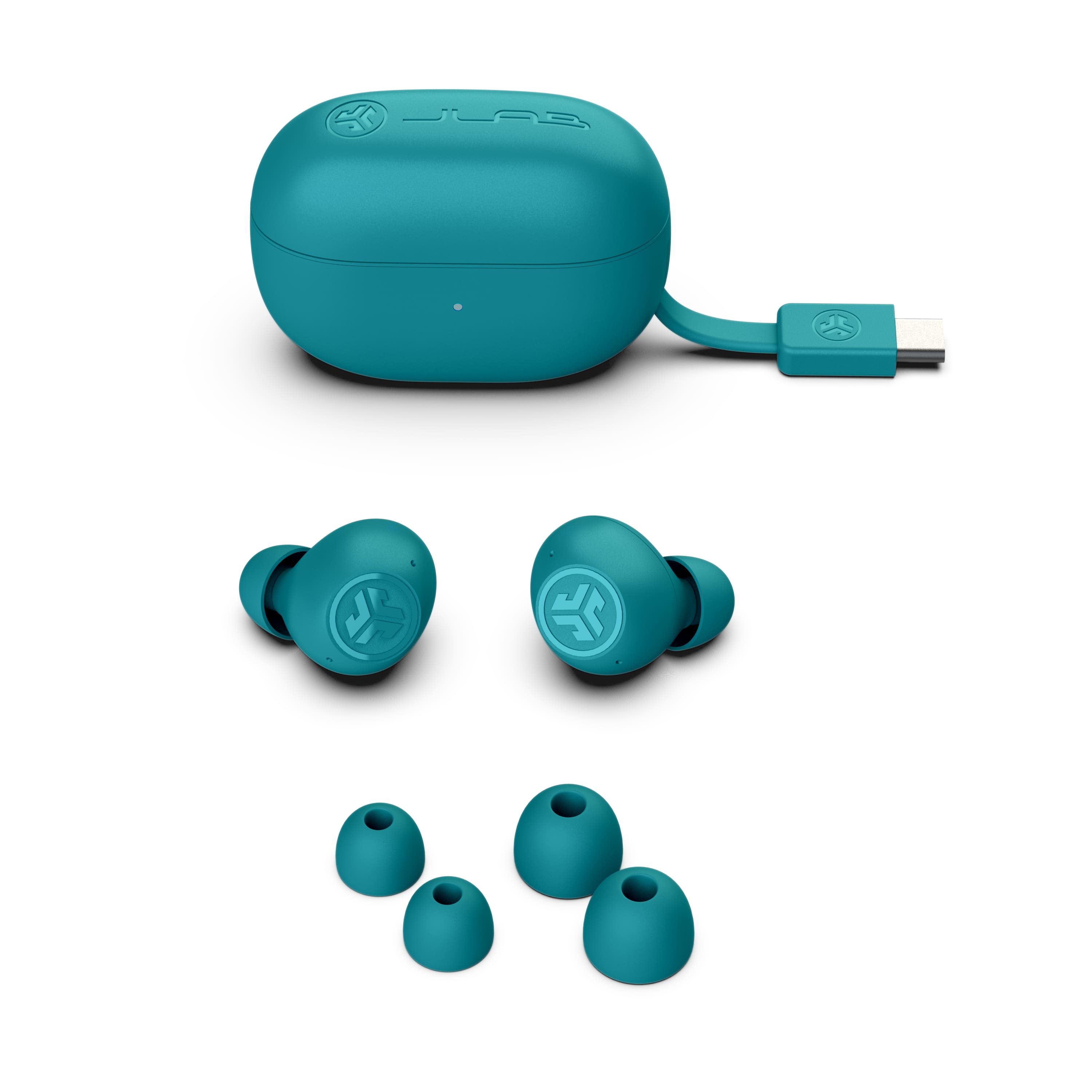 Left. JLab - Go Pop ANC True Wireless Earbuds - Teal.