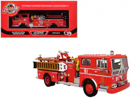 Iconic Replicas - 1973 Ward LaFrance Fire Engine "Los Angeles County Fire Department Engine 51" "5 Alarm" Series Limited Edition 1/87 - Red
