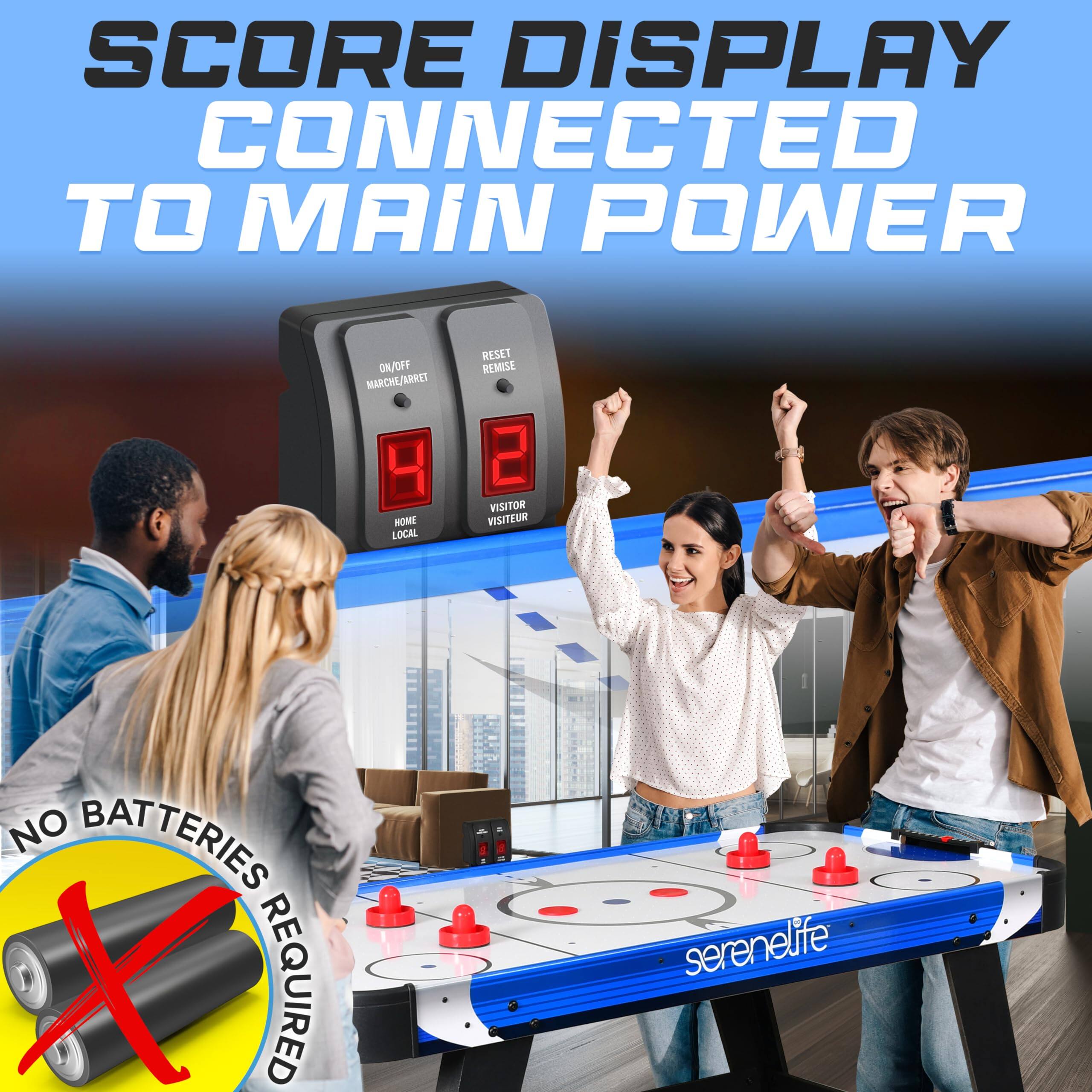SCORE DISPLAY CONNECTED TO MAIN POWER  
ON/OFF MARCHE/ARRET  
RESET REMISE  
HOME LOCAL  
VISITOR VISITEUR  
NO BATTERIES REQUIRED  
serenelife
