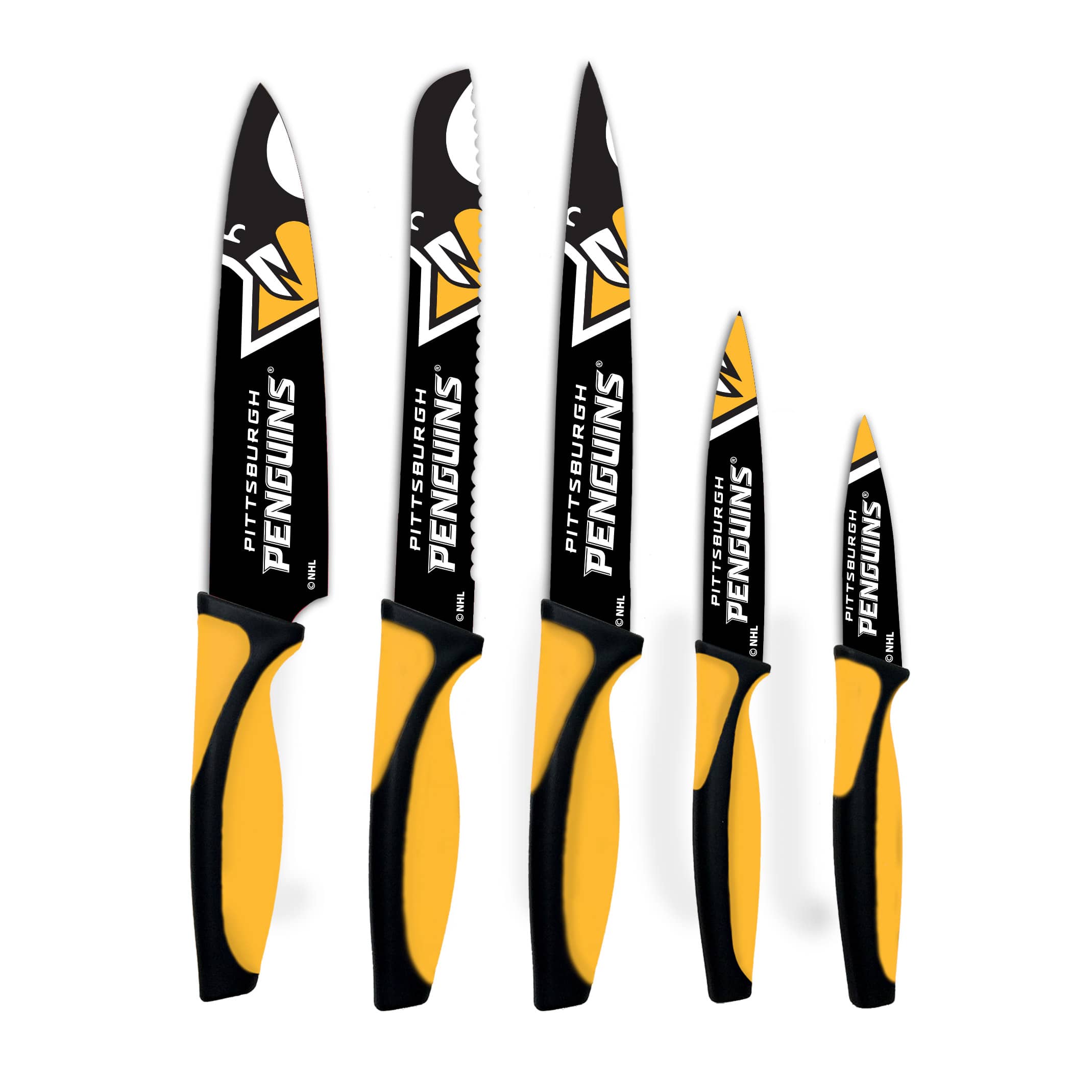 Woodrow - Pittsburgh Penguins 5-Piece Stainless Steel Cutlery Knife Set - Multicolor