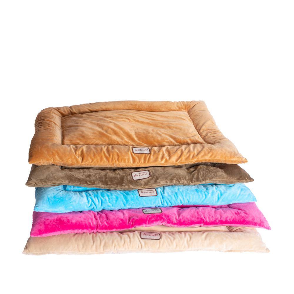Angle. Armarkat - Medium Pet Bed Mat With Poly Fill Cushion In Vibrant Pink - Pink.