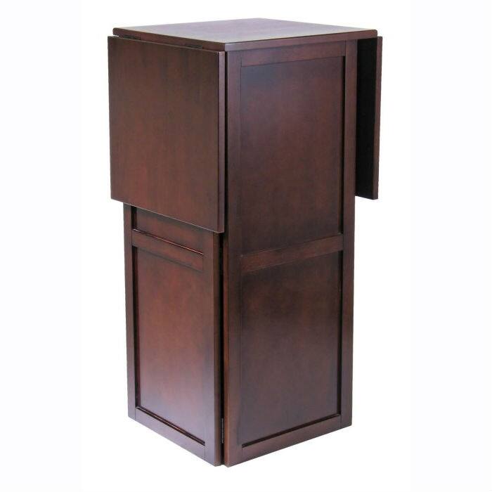 Angle. Hivvago - 9 Bottle Walnut Wine Bottle Rack Mini Bar Expandable Counter - Cherry.