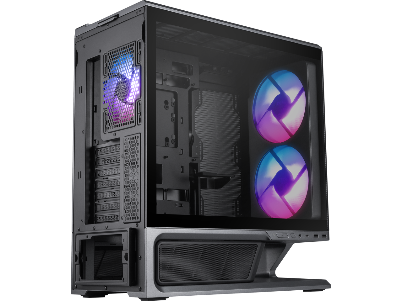Alt View 2. MSI - MSI MPG VIXTA 300R AIRFLOW PZ Mid-Tower ATX Case - Mesh Front, Dual 160mm Fans, 360mm Radiator, 420mm GPU - Black - Black.