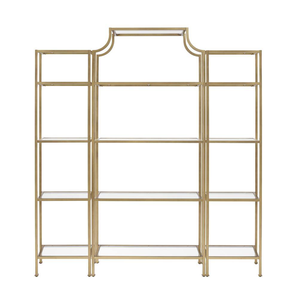 Left. Crosley Furniture - Aimee 3-Piece Etagere Bookcase Set - Large Etagere & 2 Narrow Etageres - Soft Gold.