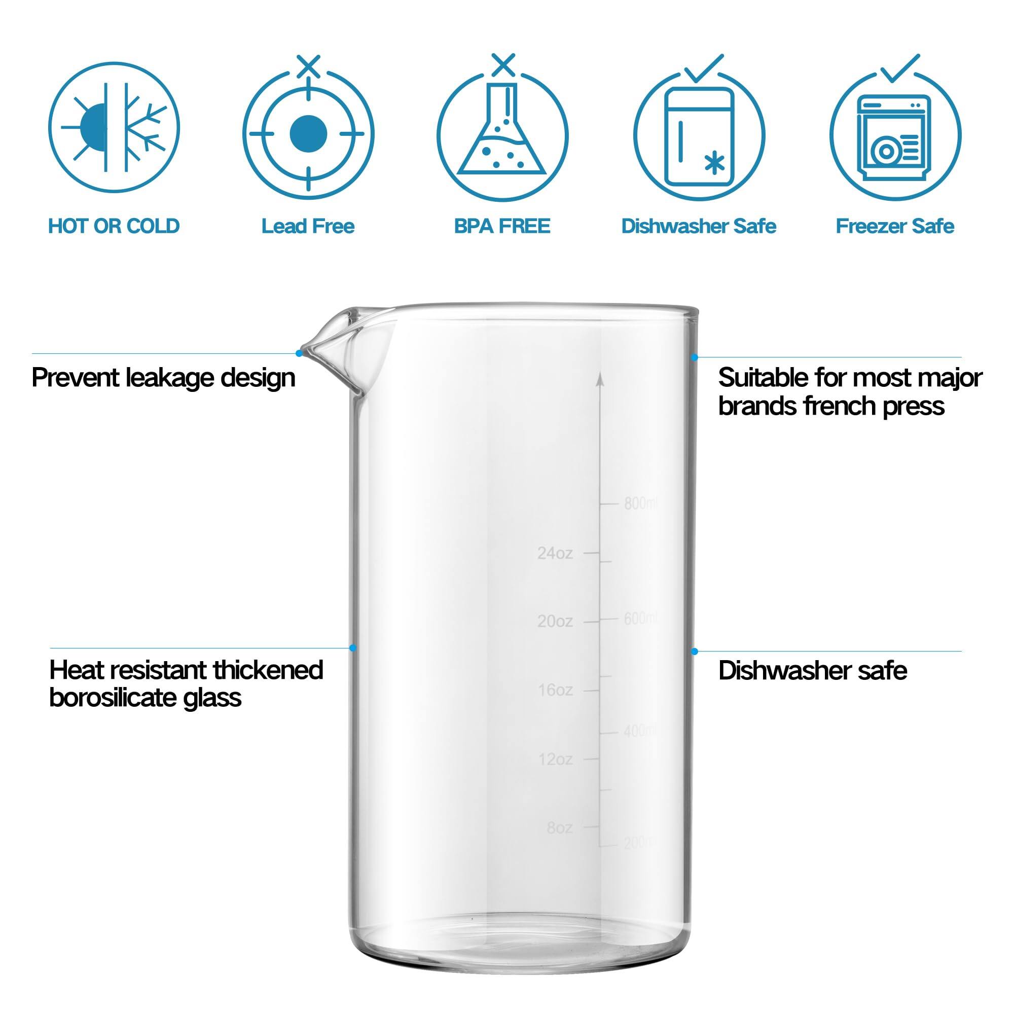 Dapper Styles Standard Universal Design Press Replacement Glass Beaker ...