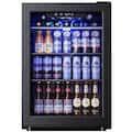 SIMZLIFE - 2.6 cu. ft Beverage Refrigerator Cooler with LED Light, Air Cooled Frost Free, 100-Can Beverage Fridge for Home/Offic - Black