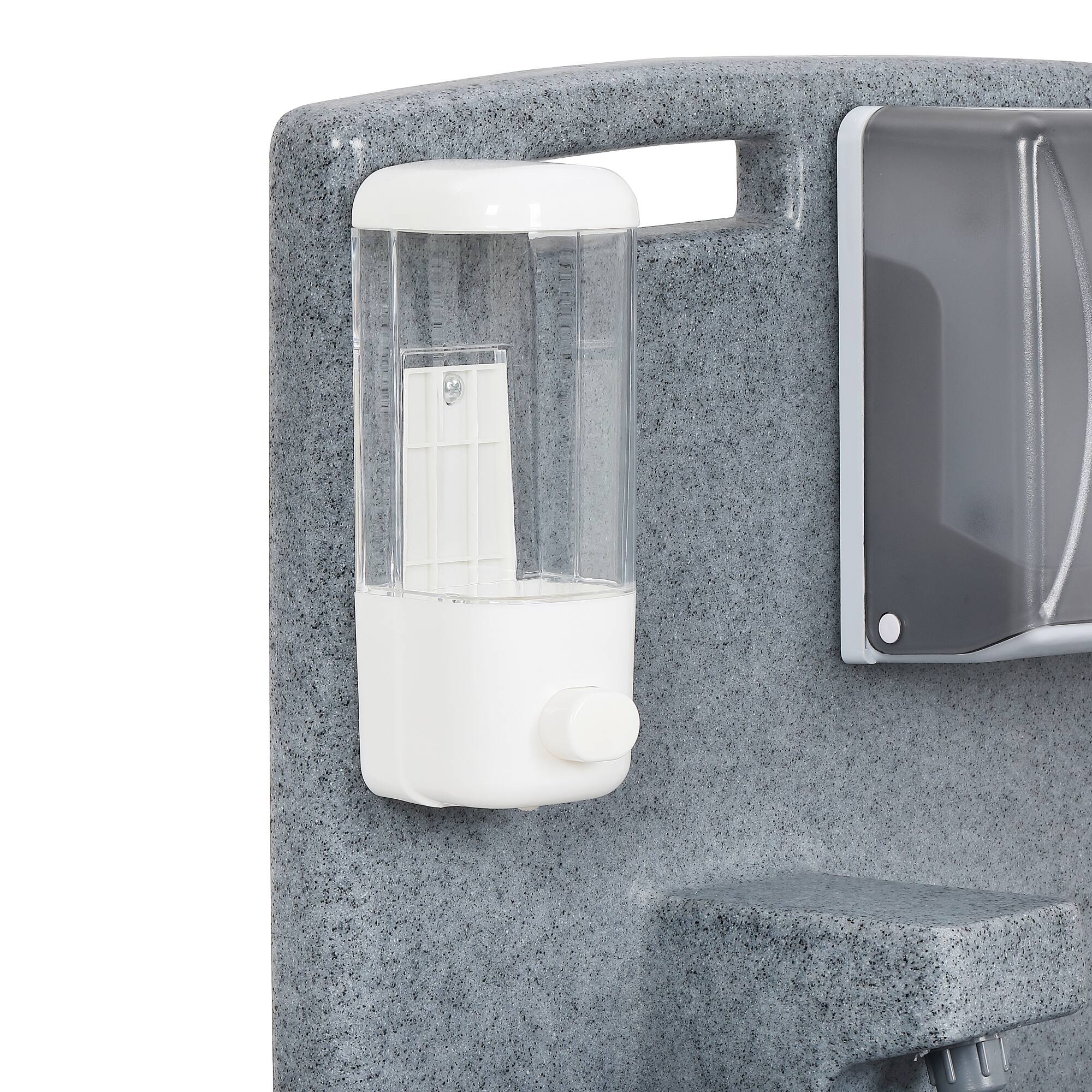 Alt View 7. Koolmore - 16 Gallon Single Mobile Hand Washing Station with Soap and Paper Towel Dispenser, Wheels and Grab Handle - Gray.
