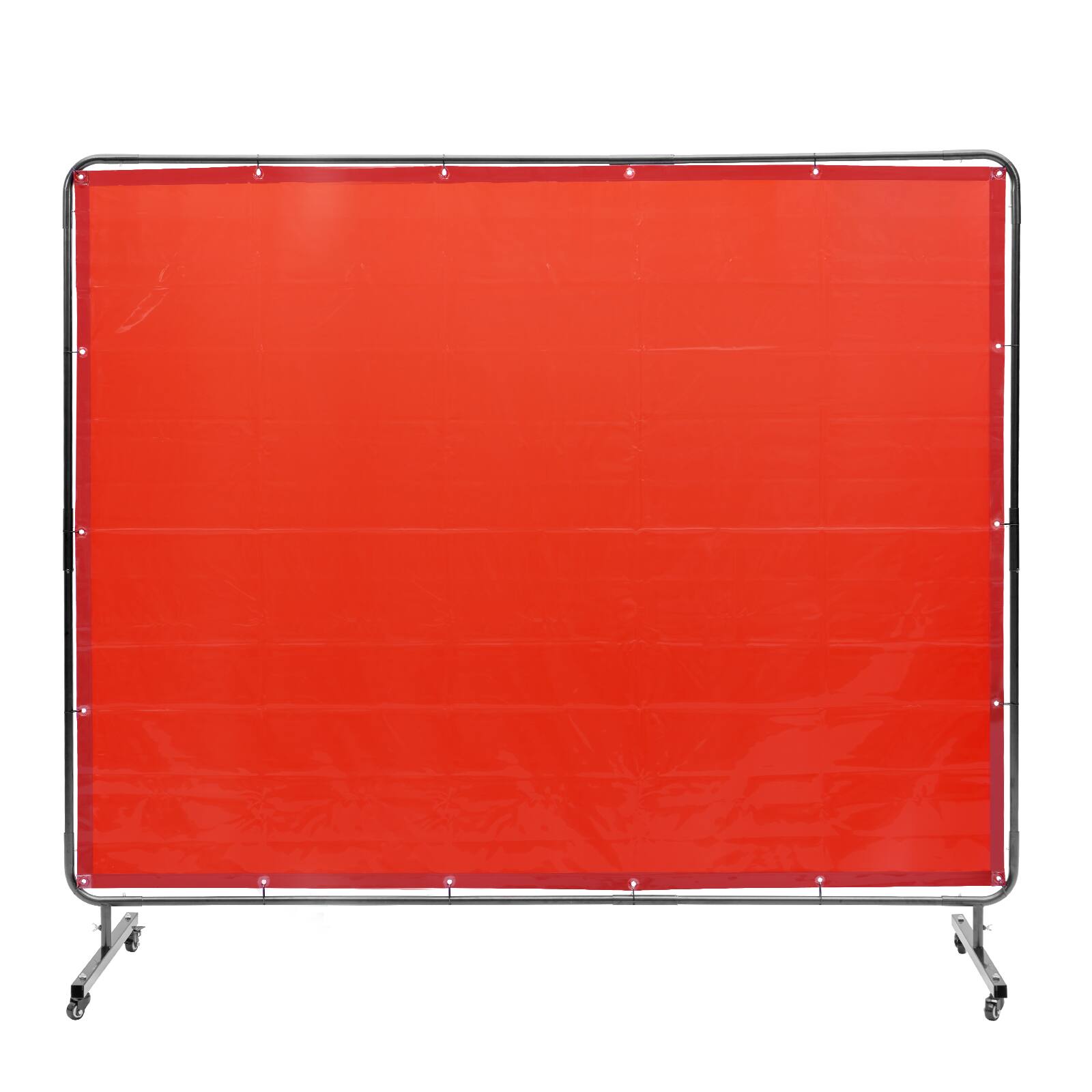 Alt View 5. VEVOR - Welding Screen with Frame, 6' x 8' Welding Curtain Screen, Flame-Resistant Vinyl Welding Protection Screen - Red.