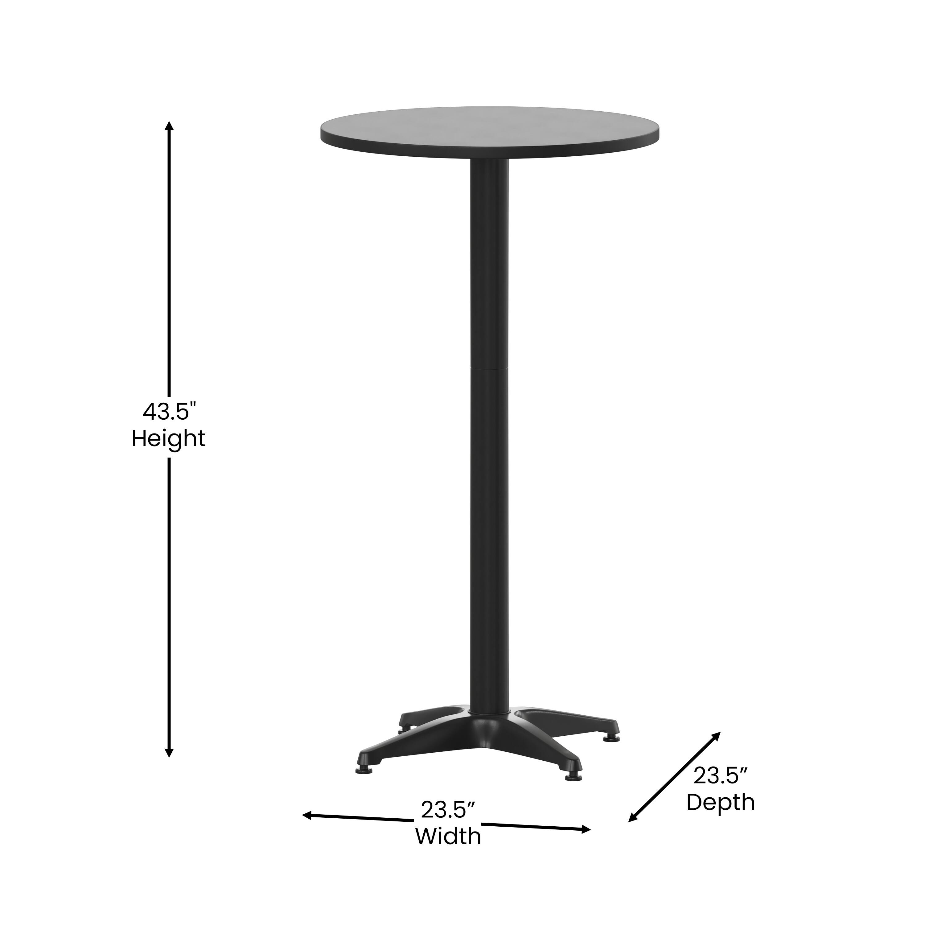 43.5" Height  
23.5" Width  
23.5" Depth