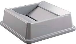 RubberMaid - Untouchable Large Plastic Swing Lid for 35 Gallon Trash Cans - Gray